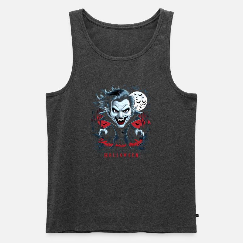 Gothic Halloween Horror - Männer Premium Bio Tank Top - Anthrazit meliert