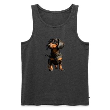 Dachshund, Dachshund, Miniature Dachshund, Dachshund Club, Dachshund - Men's Premium Organic Tank Top - heather anthracite - Front - AI Model Male 178 light (178cm)