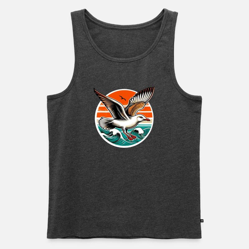 Möwe - Männer Premium Bio Tank Top - Anthrazit meliert