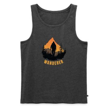 Wanderer - Männer Premium Bio Tank Top - Anthrazit meliert - Vorne - Michal (187cm)