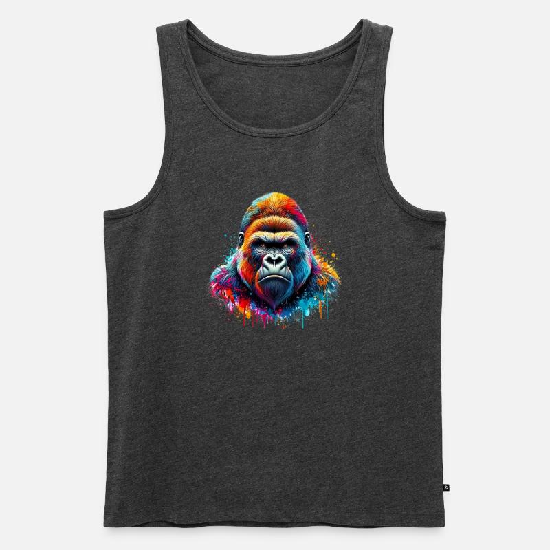 Gorilla - Männer Premium Bio Tank Top - Anthrazit meliert