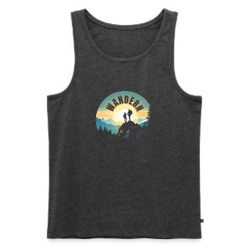 Wandern - Männer Premium Bio Tank Top - Anthrazit meliert - Vorne - Michal (187cm)