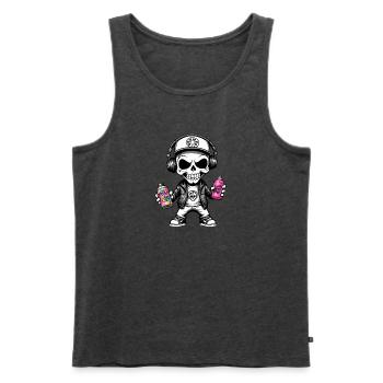 Graffiti Sprayer - Männer Premium Bio Tank Top - Anthrazit meliert - Vorne - Michal (187cm)