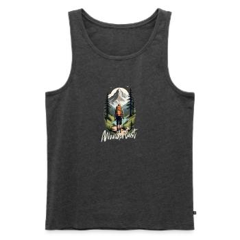 Wandern - Männer Premium Bio Tank Top - Anthrazit meliert - Vorne - Michal (187cm)