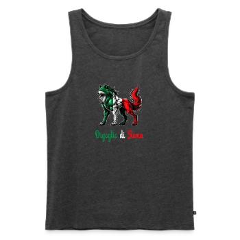 Der stolz von Rom Italien Flagge - Männer Premium Bio Tank Top - Anthrazit meliert - Vorne - AI Model Male 178 light (178cm)