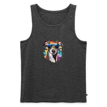 Wind chime with sunglasses - Men's Premium Organic Tank Top - heather anthracite - Front - Michal (187cm)