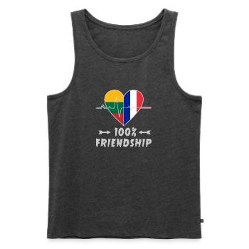 Lithuania and France 100% friendship - Men's Premium Organic Tank Top - heather anthracite - Front - Michal (187cm)