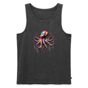 Krake - Männer Premium Bio Tank Top - Anthrazit meliert - Vorne - Michal (187cm)