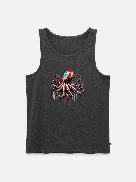 Octopus - Men's Premium Organic Tank Top - heather anthracite