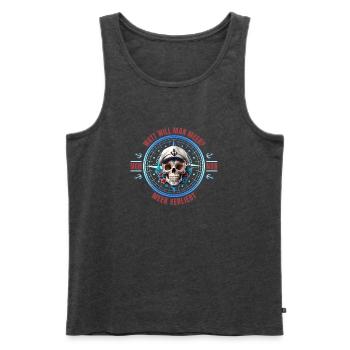 Watt will mann mehr - Meer verliebt - Männer Premium Bio Tank Top - Anthrazit meliert - Vorne - Michal (187cm)