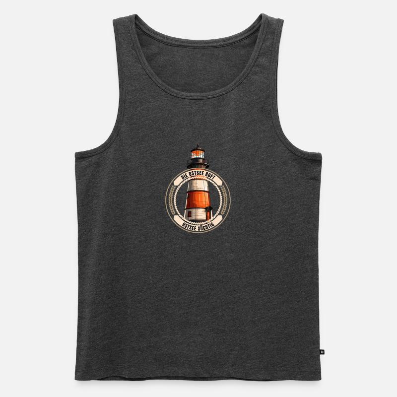 Die Ostsee ruft - Männer Premium Bio Tank Top - Anthrazit meliert