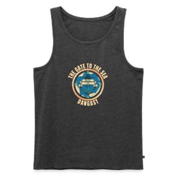 The Gate to the Sea - Dangast - Männer Premium Bio Tank Top - Anthrazit meliert - Vorne - AI Model Male 178 light (178cm)