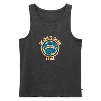 The Gate to the Sea - Laboe - Männer Premium Bio Tank Top - Anthrazit meliert - Vorne - Michal (187cm)
