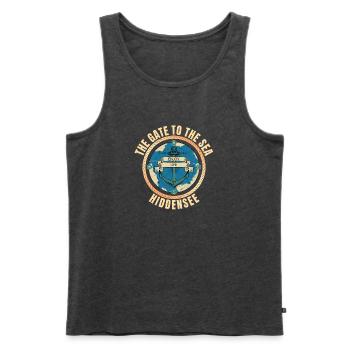 The Gate to the Sea - Hiddensee - Männer Premium Bio Tank Top - Anthrazit meliert - Vorne - Michal (187cm)