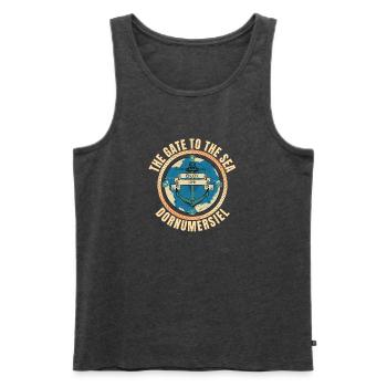 The Gate to the Sea - Dornumersiel - Männer Premium Bio Tank Top - Anthrazit meliert - Vorne - Michal (187cm)