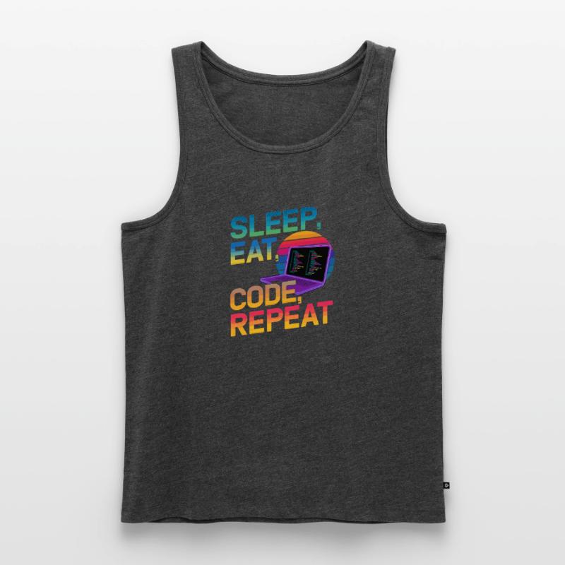 Sleep Eat Code Repeat Gift pour Coder Débardeur bio Premium Homme