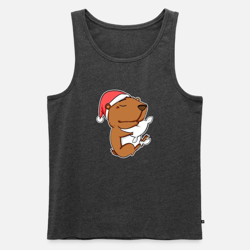 Capybara Wasserschwein Geschenk - Männer Premium Bio Tank Top - Anthrazit meliert