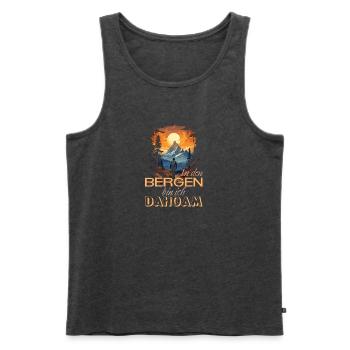 In den Bergen bin ich Dahoam - Männer Premium Bio Tank Top - Anthrazit meliert - Vorne - AI Model Male 178 light (178cm)