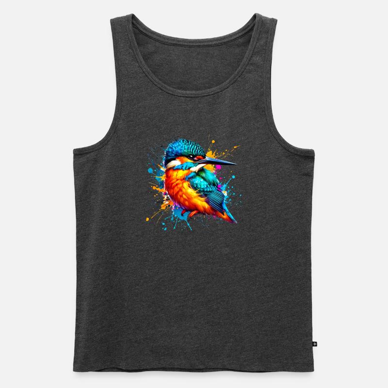 Eisvogel - Männer Premium Bio Tank Top - Anthrazit meliert