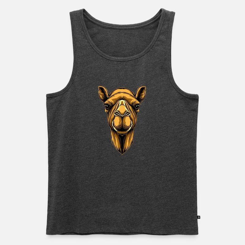 Kamel Dromedar Trampeltier Camel Geschenk Kamele - Männer Premium Bio Tank Top - Anthrazit meliert