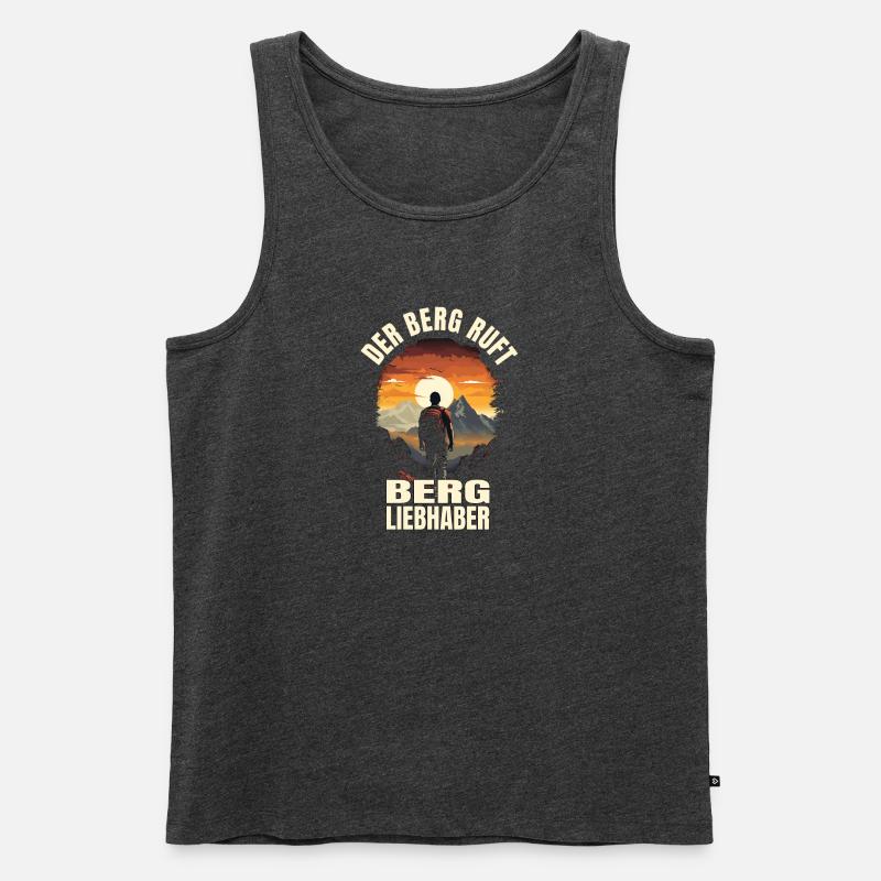 Der Berg ruft - Männer Premium Bio Tank Top - Anthrazit meliert
