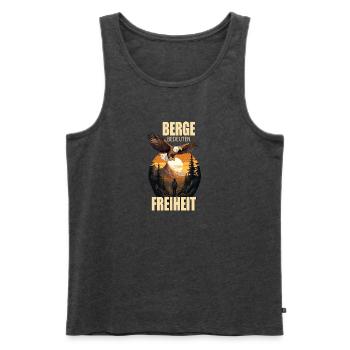 Berge bedeuten Freiheit - Männer Premium Bio Tank Top - Anthrazit meliert - Vorne - Michal (187cm)
