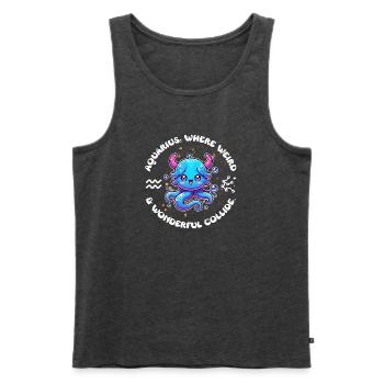 Aquarius: Where Crazy & Wonderful Collide - Men's Premium Organic Tank Top - heather anthracite - Front - Michal (187cm)