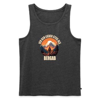 Ich geh lieber Steil als Bergab - Männer Premium Bio Tank Top - Anthrazit meliert - Vorne - Michal (187cm)