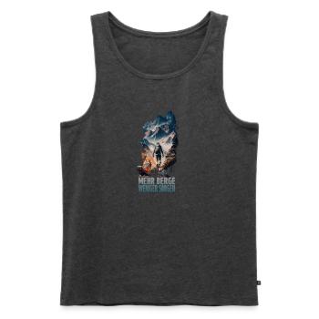 Mehr Berge - Weniger Sorgen - Männer Premium Bio Tank Top - Anthrazit meliert - Vorne - Michal (187cm)
