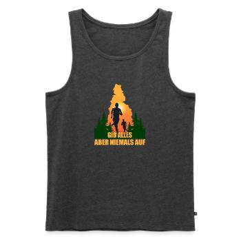 Gib alles, aber gib nicht auf - Männer Premium Bio Tank Top - Anthrazit meliert - Vorne - AI Model Male 178 light (178cm)
