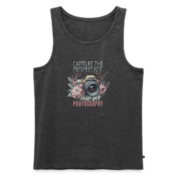 Capture the Moment - Männer Premium Bio Tank Top - Anthrazit meliert - Vorne - AI Model Male 178 light (178cm)
