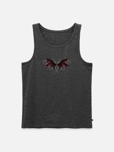 Burgunder Fledermausflügel - Männer Premium Bio Tank Top - Anthrazit meliert