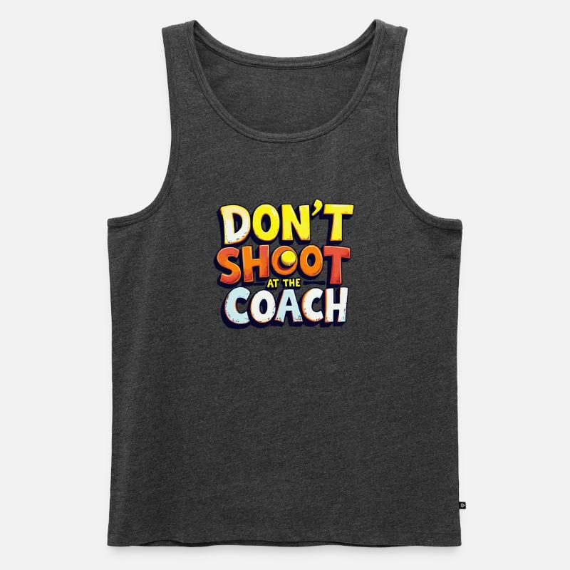 Nicht auf den Trainer schießen - Männer Premium Bio Tank Top - Anthrazit meliert