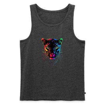 Panther Leopard Raubkatze Süße Großkatze Panter - Männer Premium Bio Tank Top - Anthrazit meliert - Vorne - AI Model Male 178 light (178cm)