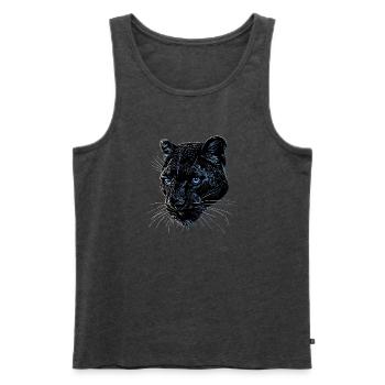 Panther Leopard Raubkatze Süße Großkatze Panter - Männer Premium Bio Tank Top - Anthrazit meliert - Vorne - AI Model Male 178 light (178cm)