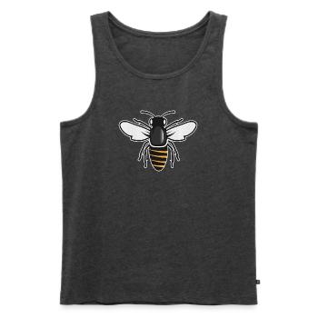 Stilisierte Biene - Insektenmotiv im Patch-Stil - Männer Premium Bio Tank Top - Anthrazit meliert - Vorne - Michal (187cm)