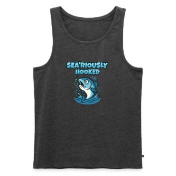 Seegehakt - Männer Premium Bio Tank Top - Anthrazit meliert - Vorne - Michal (187cm)