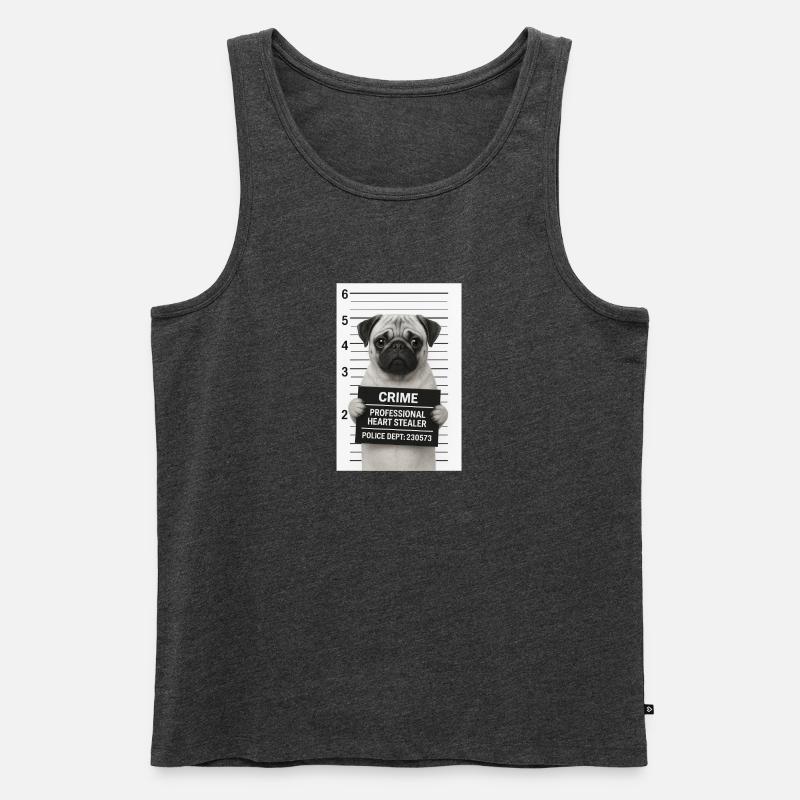 Verbrecherischer Mops - Männer Premium Bio Tank Top - Anthrazit meliert