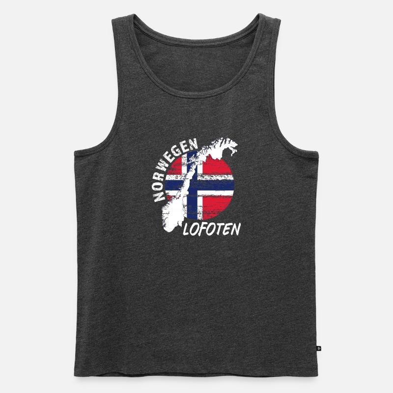 Lofoten - Männer Premium Bio Tank Top - Anthrazit meliert