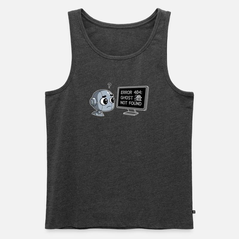 Error 404: Ghost Not Found - Männer Premium Bio Tank Top - Anthrazit meliert