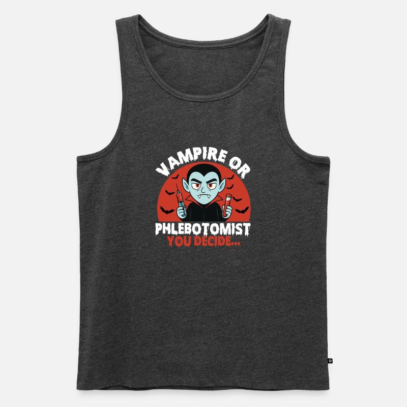 Vampir oder Phlebotomiker, du entscheidest... - Männer Premium Bio Tank Top - Anthrazit meliert