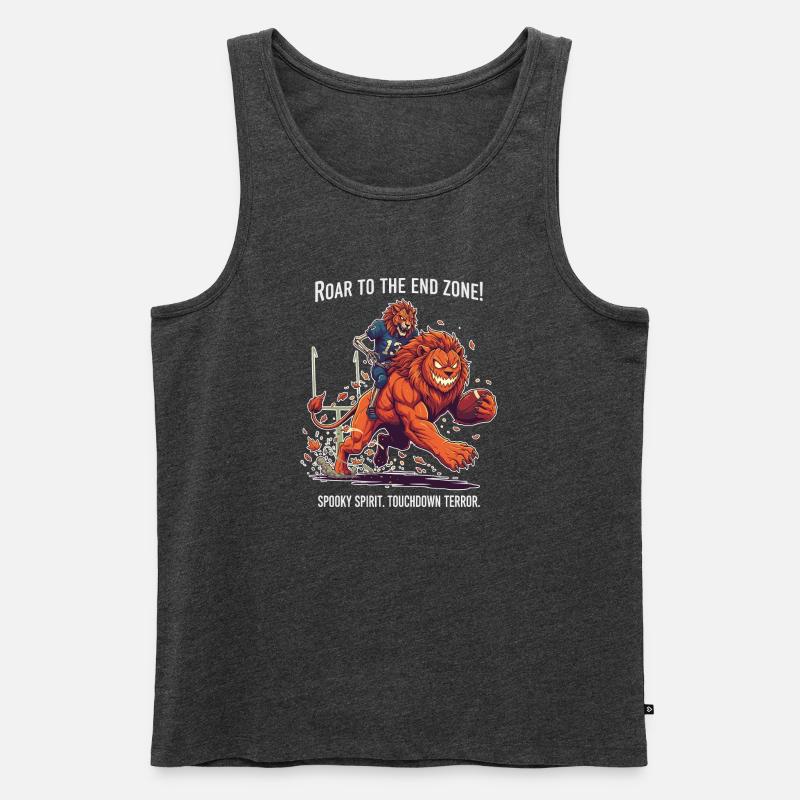 Spooky Touchdown Terror - Männer Premium Bio Tank Top - Anthrazit meliert