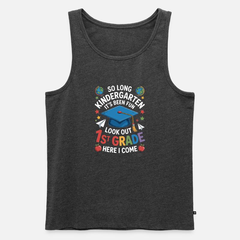 Goodbye Kindergarten Hello First Grade - Männer Premium Bio Tank Top - Anthrazit meliert