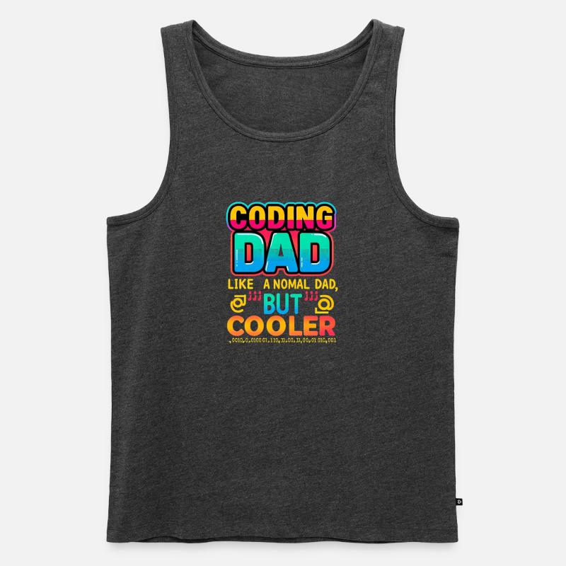 Coding Dad Cooler, Programmer  - Men's Premium Organic Tank Top - heather anthracite
