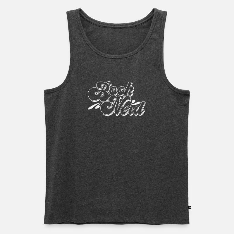 Brook Nerd Script Logo - Männer Premium Bio Tank Top - Anthrazit meliert