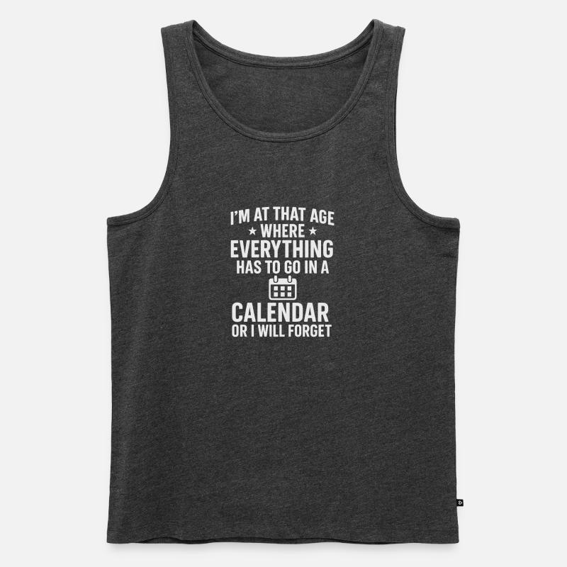 Kalender Dringlichkeit Lustiger Spruch - Männer Premium Bio Tank Top - Anthrazit meliert