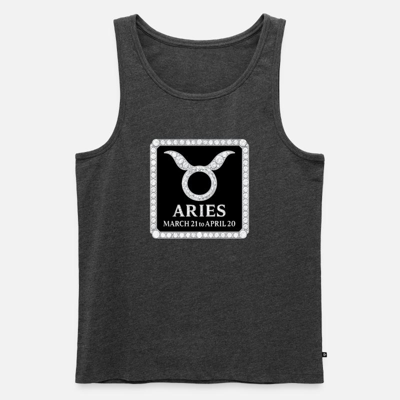 Sternzeichen Widder  - Männer Premium Bio Tank Top - Anthrazit meliert