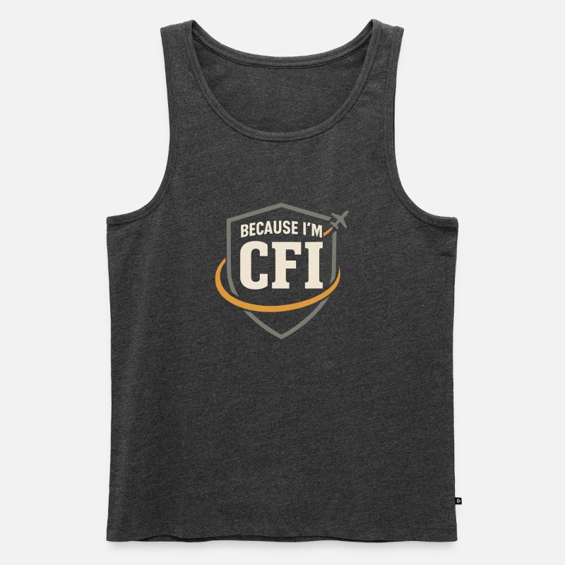 Fluglehrer Cfi Pilot Luftfahrtlehrer - Männer Premium Bio Tank Top - Anthrazit meliert