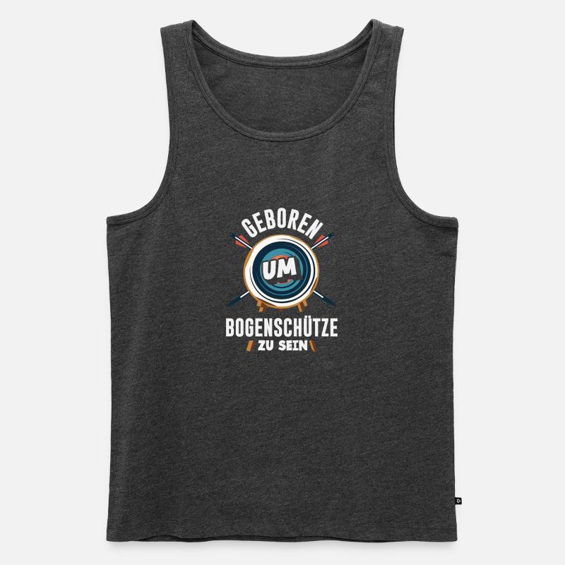 Ich gehe Bogenschießen - Männer Premium Bio Tank Top - Anthrazit meliert