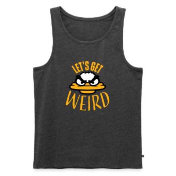 Let's Get Weird Crazy Duck Evil Insane Fun - Men's Premium Organic Tank Top - heather anthracite - Front - AI Model Male 178 light (178cm)